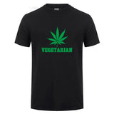 2020 Vegan Vegetarian Weed Gift T Shirt For Men Male Animal Lover Statement T-Shirt Green Hemp Leaves Short Sleeve Funny Tshirt