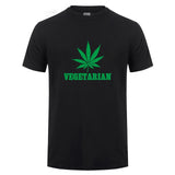 2020 Vegan Vegetarian Weed Gift T Shirt For Men Male Animal Lover Statement T-Shirt Green Hemp Leaves Short Sleeve Funny Tshirt