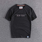 2019new arrival European and American street trend embossed letter printing summer new men's round neck short sleeve T-shirt T