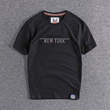 2019new arrival European and American street trend embossed letter printing summer new men's round neck short sleeve T-shirt T